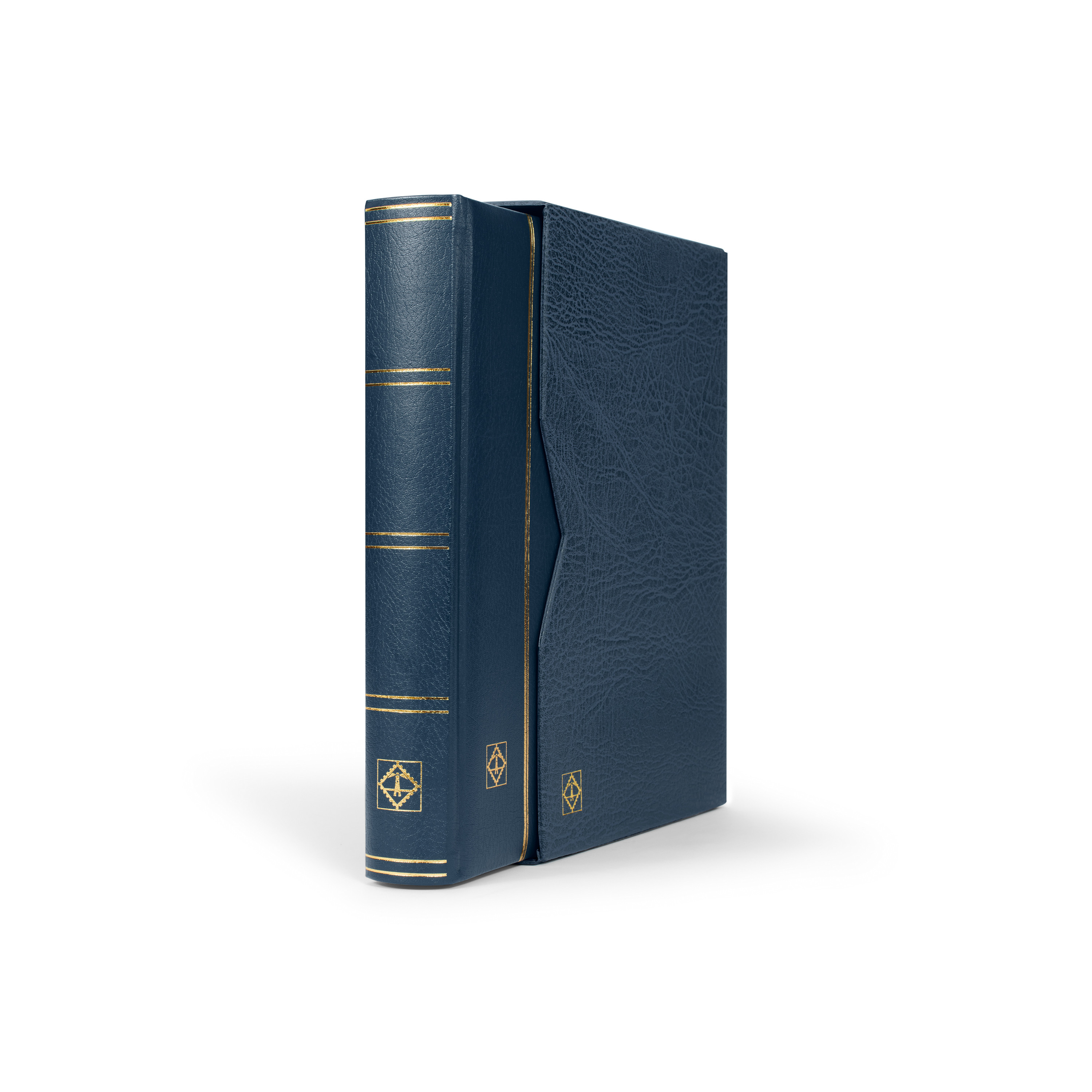 Album De Timbres Luxe 64 Pages Noires - Format A4 (env. 230x305 Mm), Couverture Bleue Matelassée, Bandes Album De Timbres Luxe 64 Pages Noires - Format A4 (env. 230x305 Mm), Couverture Bleue Matelassée, Bandes