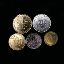 Afrique de l'Ouest 5 monnaies de collection.