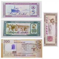 Albanie 3 billets de banque neufs.