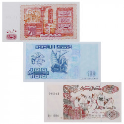Algérie 3 billets de banque neufs.