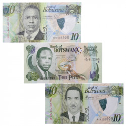 Botswana 3 billets de banque neufs.