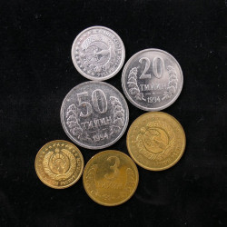 Ouzbékistan 6 monnaies de collection.