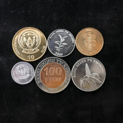 Rwanda 5 monnaies de collection.