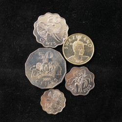 Swaziland 5 monnaies de collection.