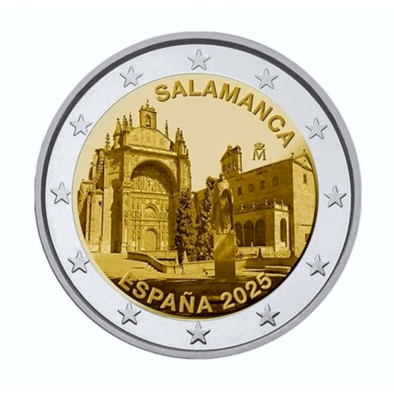 2 euros commémoratif Espagne 2025 - Vieille ville de Salamanca.