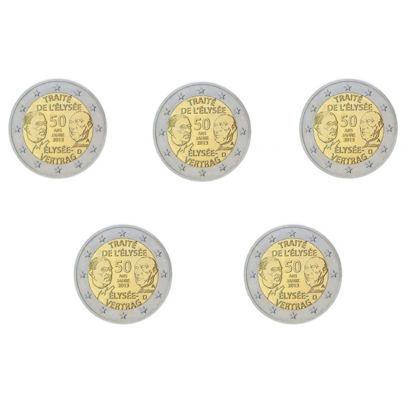 2 euros commémoratif Allemagne 2013 Traitée de l'Elysée - les 5 ateliers.
