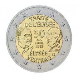 2 euros commémoratif Allemagne 2013, Traitée de l'Elysée.