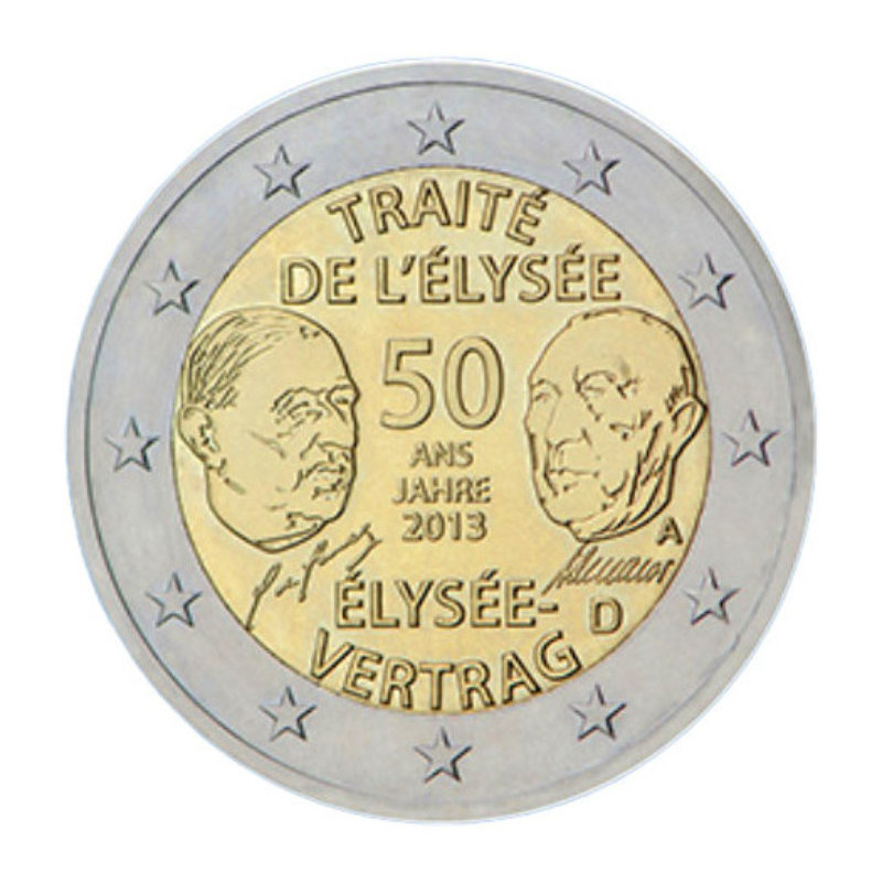 2 euros commémoratif Allemagne 2013, Traitée de l'Elysée.