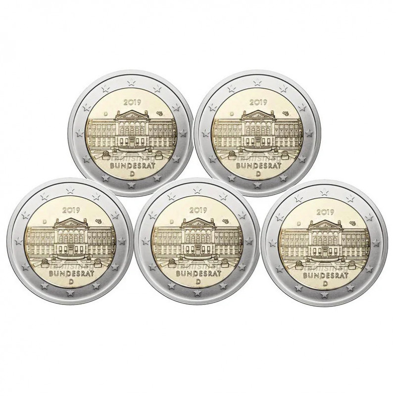 2 euros commémoratif Allemagne 2019 Bundesrat Conseil fédéral - les 5 ateliers.