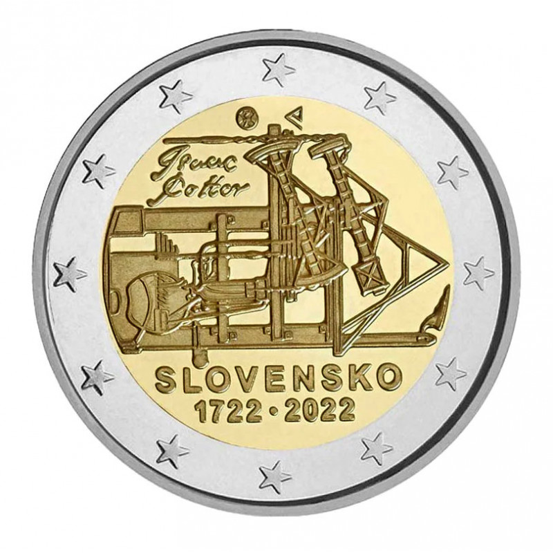 2 euros commémorative Slovaquie 2022 - La machine à vapeur.