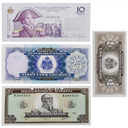 Haïti 4 billets de banque neufs.
