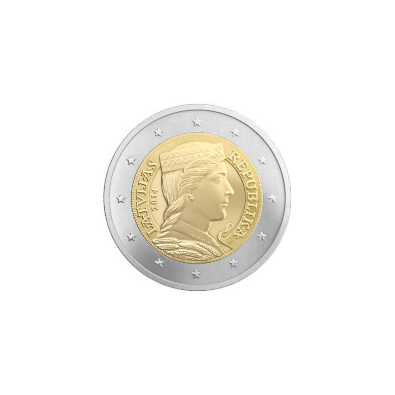 2 euros officielle Lettonie 2024 - Jeune femme Letton.
