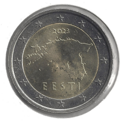2 euros officielle Estonie 2023 - La carte.
