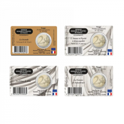 Série de 4 coincards 2 euros BU France 2025 Musée du Louvre.