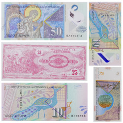 Macédoine 5 billets de banque neufs.