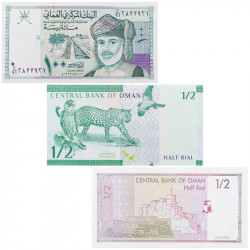 Oman 3 billets de banque neufs.
