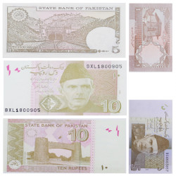 Pakistan 5 billets de banque neufs.