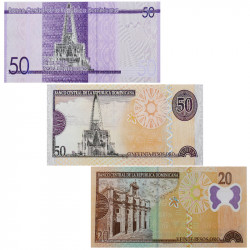 République Dominicaine 3 billets de banque neufs.