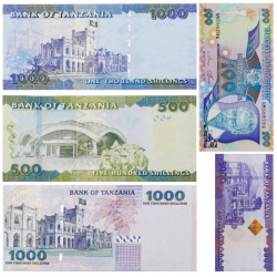Tanzanie 5 billets de banque neufs.