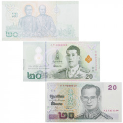 Thaïlande 3 billets de banque neufs.