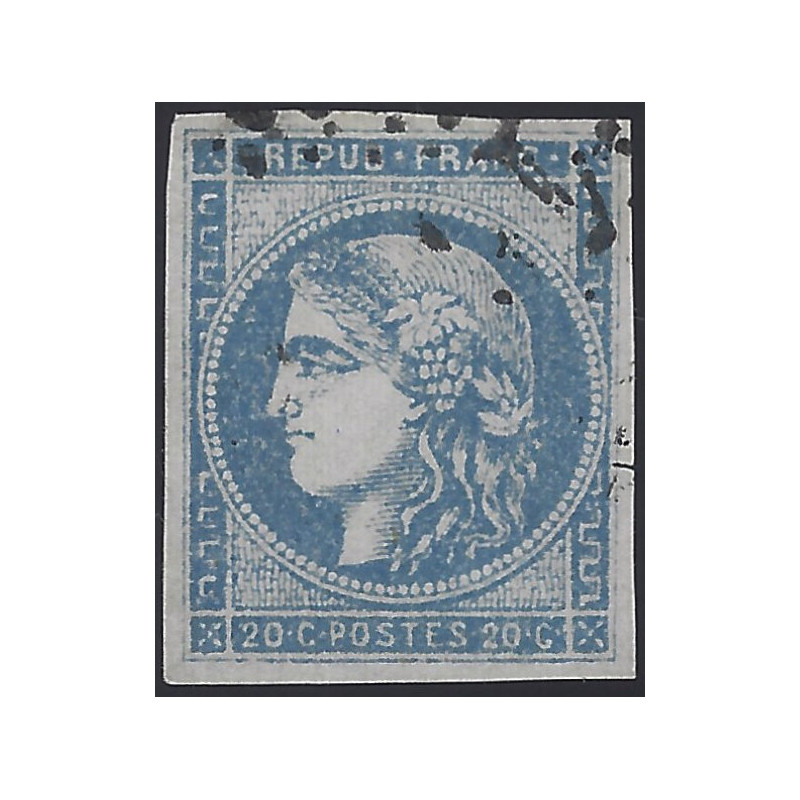 Bordeaux timbre de France N°45Cb outremer oblitéré, R.