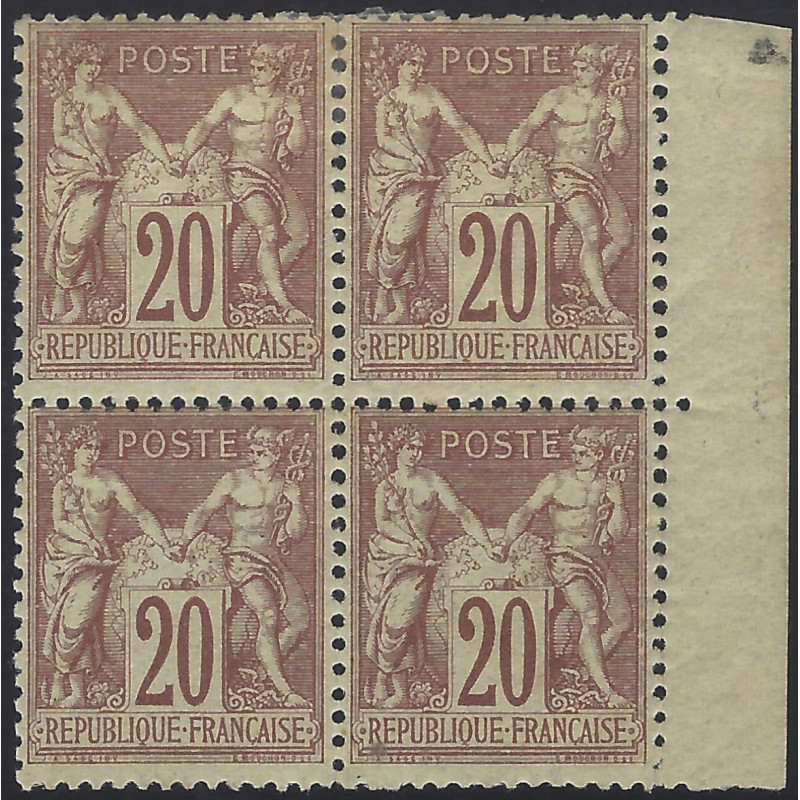 Sage timbre de France N°67 bloc de 4 bdf neuf*, R.