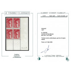 Victoire de Samothrace timbres de France N°354-355 série en bloc coin daté neuf**.