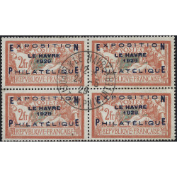 Le Havre timbre de France N°257A bloc de 4 oblitéré, R.