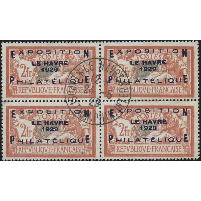Le Havre timbre de France N°257A bloc de 4 oblitéré, R.