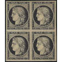 Cérès non dentelé timbre de France N°3 bloc de 4 neuf*, R.