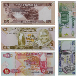 Zambie 5 billets de banque neufs .