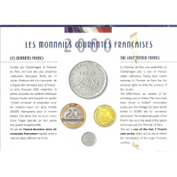 Coffret monnaies courantes françaises en franc BU 2000.