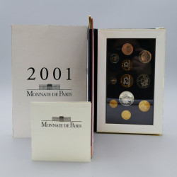 Série officielle Franc Français 2001 coffret BE.