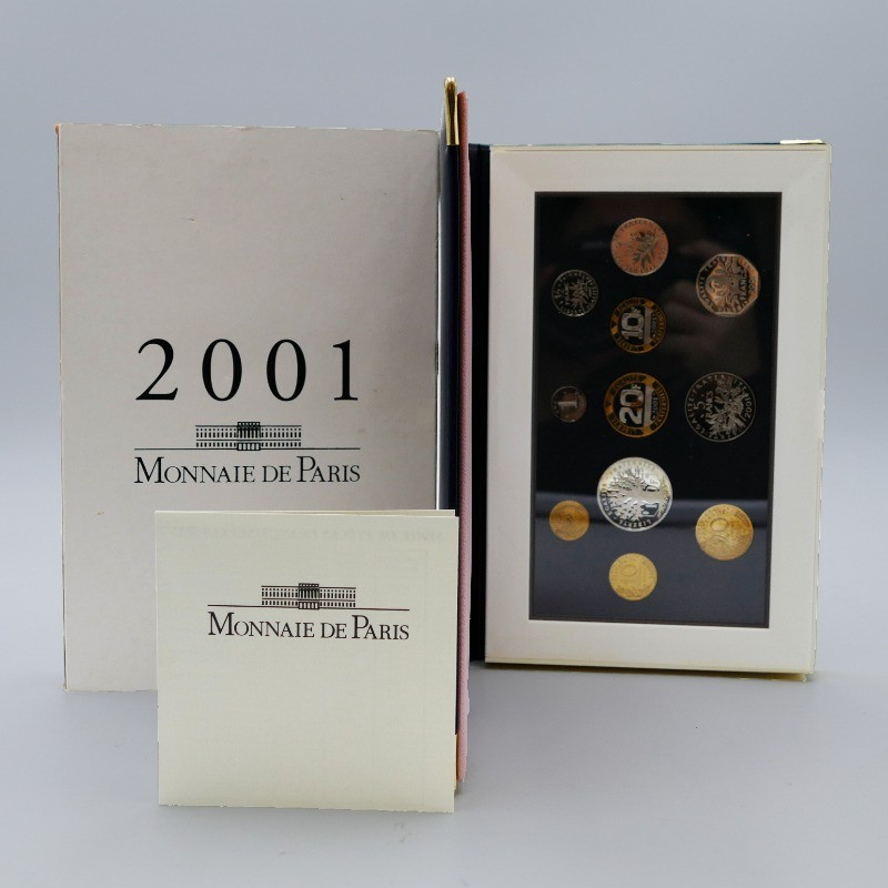 Série officielle Franc Français 2001 coffret BE.