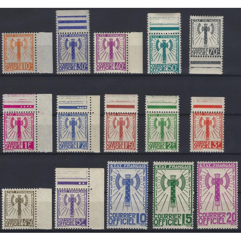 Francisque timbres de service N°1-15 série neuf**.