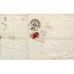 Empire timbre de France N°18 paire oblitéré sur pli pour Chili 1854, RR.
