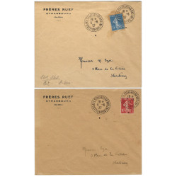 Exposition de Strasbourg timbres de France N°241-242 oblitérés.