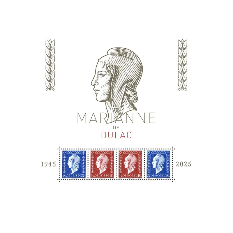 Feuillet de 4 timbres Marianne de Dulac 2025 neuf**.