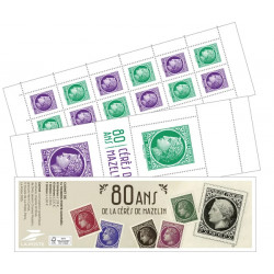 Carnet mixte de 14 timbres 80 ans de Cérès de Mazelin N°1536.