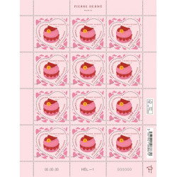 Feuillet de 12 timbres Cœur Hermé olfactifs N°5844 neuf**.