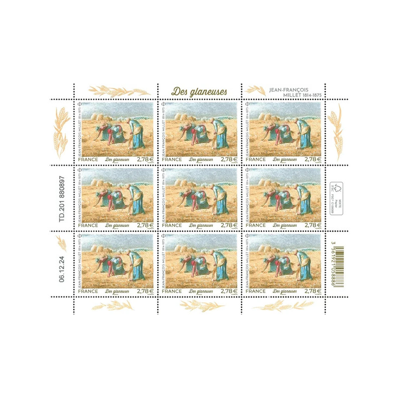Timbre tableau Des glaneuses en feuillet de France N°F167 neuf**.
