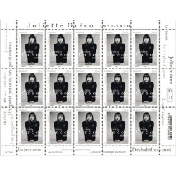 Timbre Juliette Gréco en feuillet de France N°F169 neuf**.