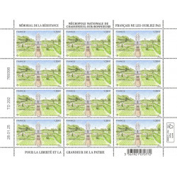 Timbre Nécropole nationale de Chasseneuil-sur-Bonnieure en feuillet de France N°F174 neuf**.