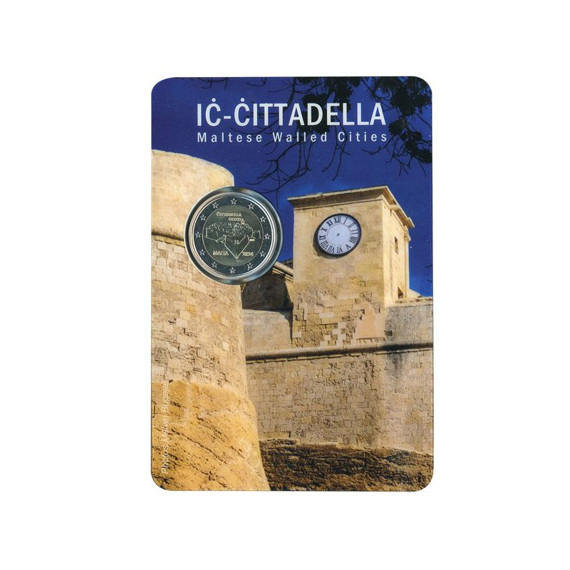 2 euros commémorative Malte 2024 coincard BU - Citadelle de Gozo.