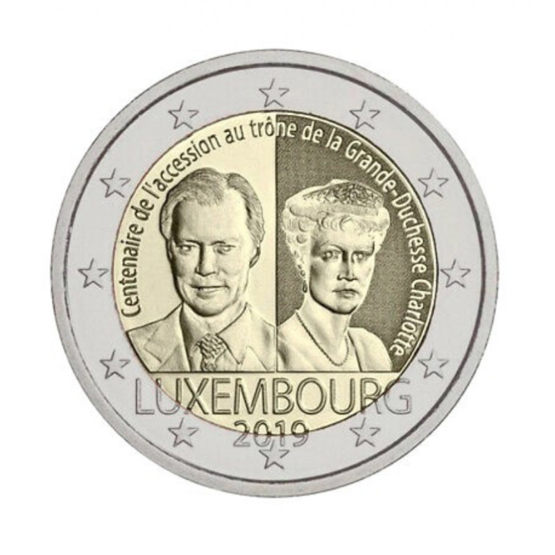 2 euros commémoratif Luxembourg 2019 - Grande Duchesse Charlotte.