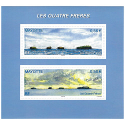 Ilots des Quatre frères bloc-feuillet timbres de Mayotte N°6 neuf**.