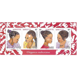 Coiffures mahoraises timbres de Mayotte N°241-244 série neuf**.