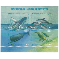 Mammifères marins timbres de Mayotte N°173-176 série neuf**.