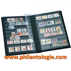 Classeur Premium cuir pour timbres 64 pages noires avec étui.