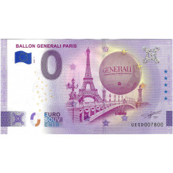 Billet touristique 0 Euro Souvenir – Ballon Generali Paris – 2025.